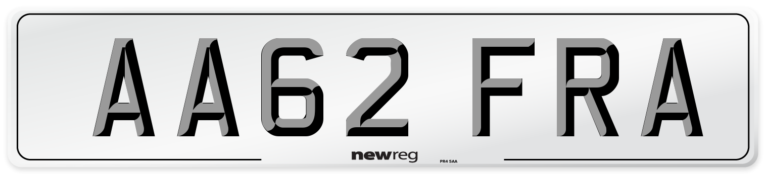 AA62 FRA Number Plate from New Reg